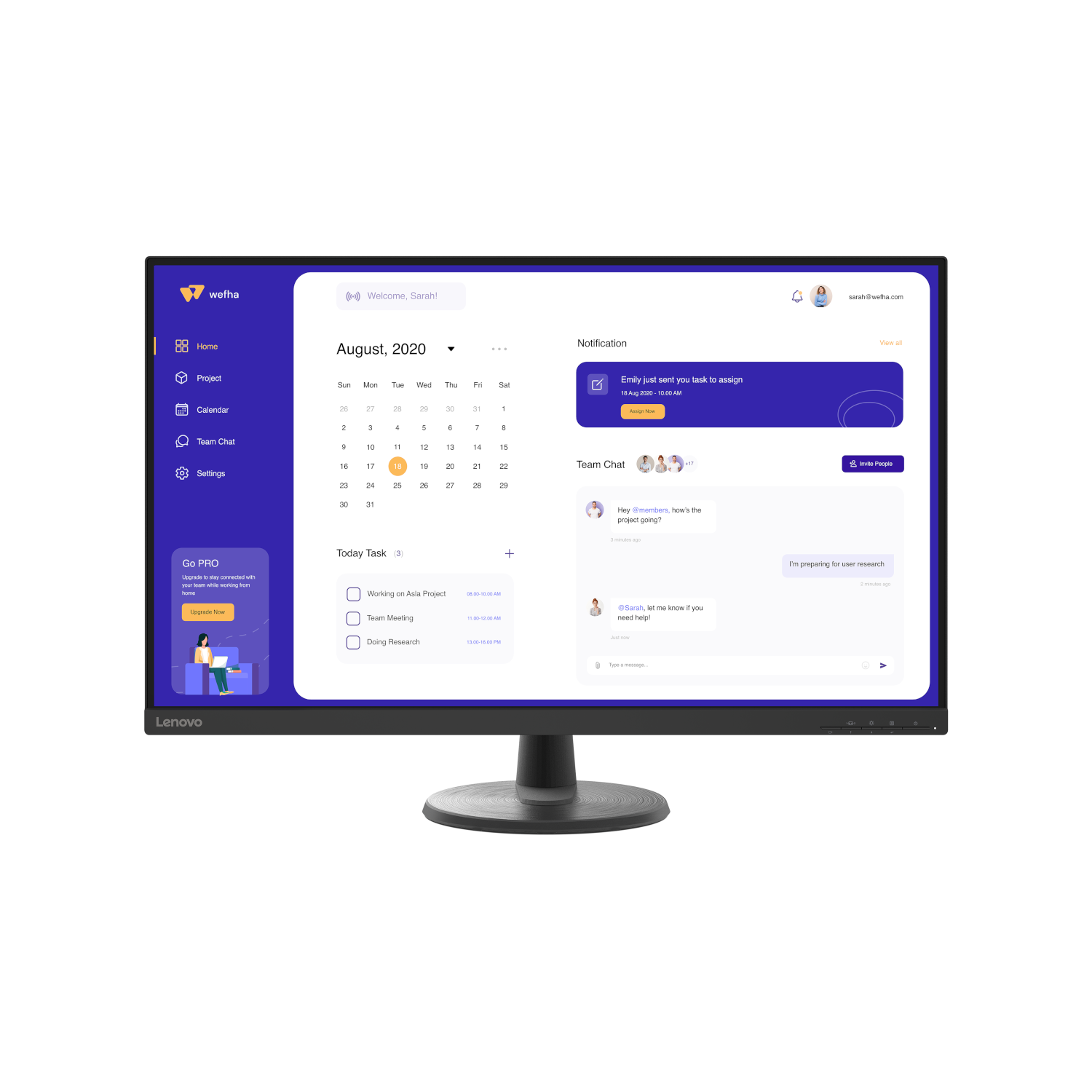 Bild von Lenovo D32u-40 4K UHD Monitor - HDMI, DisplayPort, 4 ms