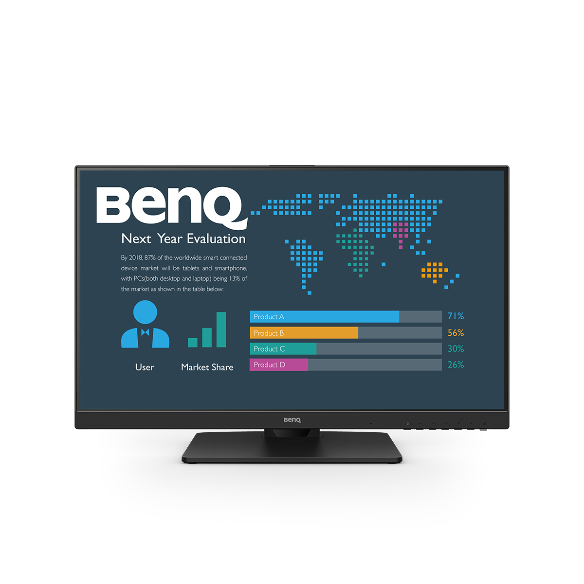 Bild von BenQ BL2486TC Monitor 60,5 cm (23,8 Zoll) Full HD, IPS, 5ms, 100Hz, HDMI, DisplayPort, USB-C