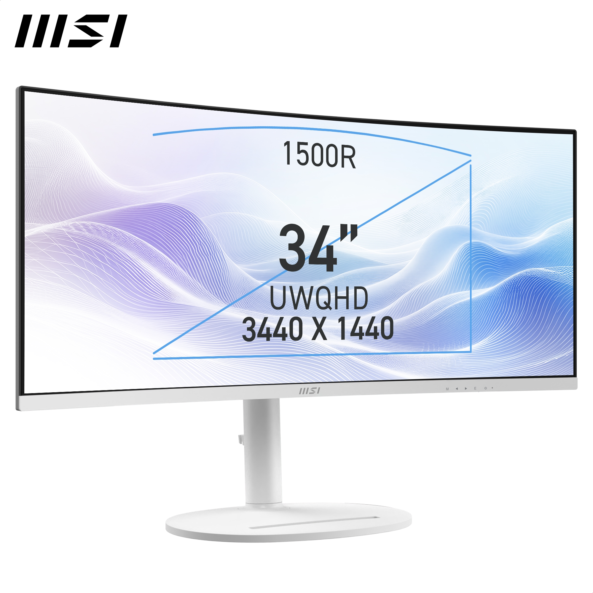 Bild von MSI MD342CQPWDE Office Monitor - Curved Panel, 120Hz Power Delivery 98Watt, Höhenverstellbar
