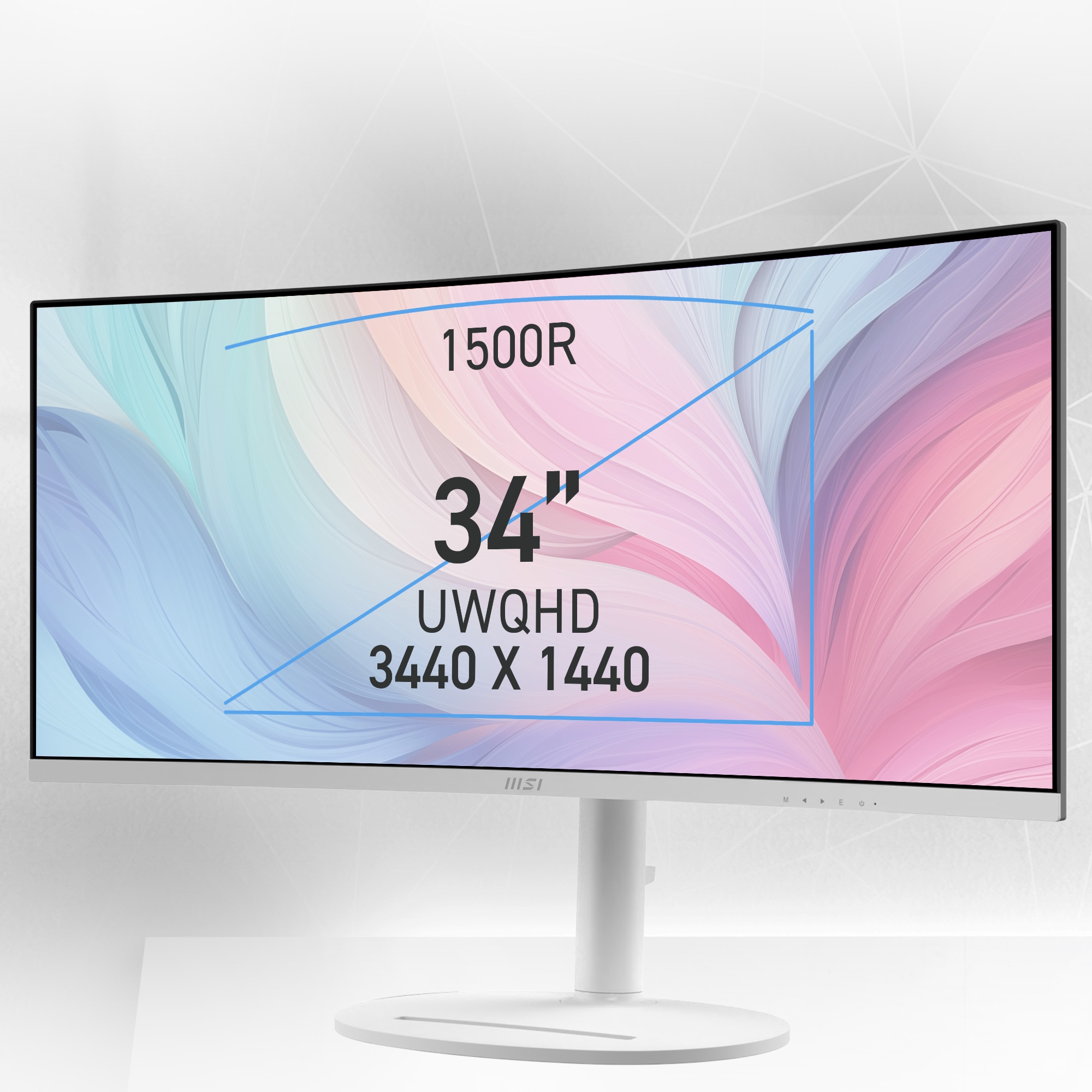 Bild von MSI MD342CQPWDE Office Monitor - Curved Panel, 120Hz Power Delivery 98Watt, Höhenverstellbar