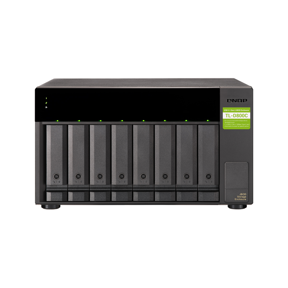 Bild von QNAP TL-D800C Erweiterungsgehäuse 8-Bay [0/8 HDD/SSD, 1x USB 3.2 Gen 2 Type-C]