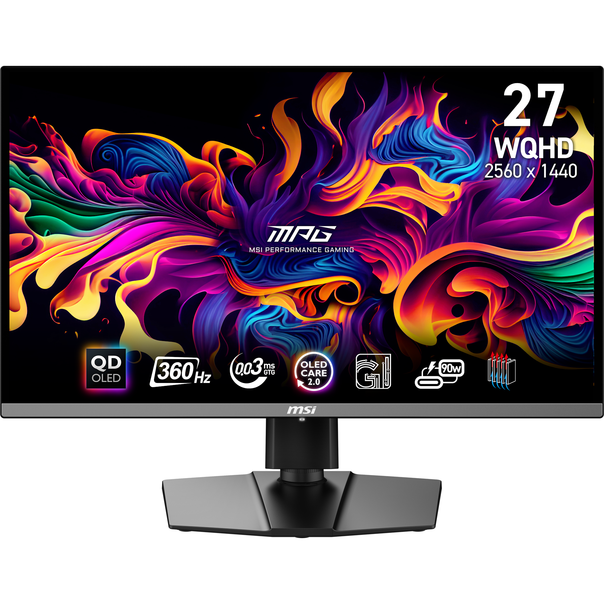 Bild von MSI MPG 271QRXDE QD-OLED Gaming Monitor - 360 Hz, 0,03ms GTG MSI OLED Care 2.0, HDMI 2.1 mit 48Gbps Bandbreite, 120Hz , VRR und ALLM Unterstützung