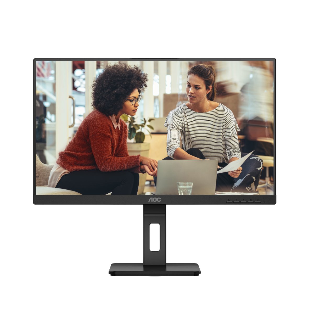 Bild von AOC U27E3UF -27 Zoll UHD Monitor, höhenverstellbar, Lautsprecher, Adaptive Sync (3840x2160,4K, 60 Hz, DisplayPort, 2x HDMI, USB-Hub) schwarz