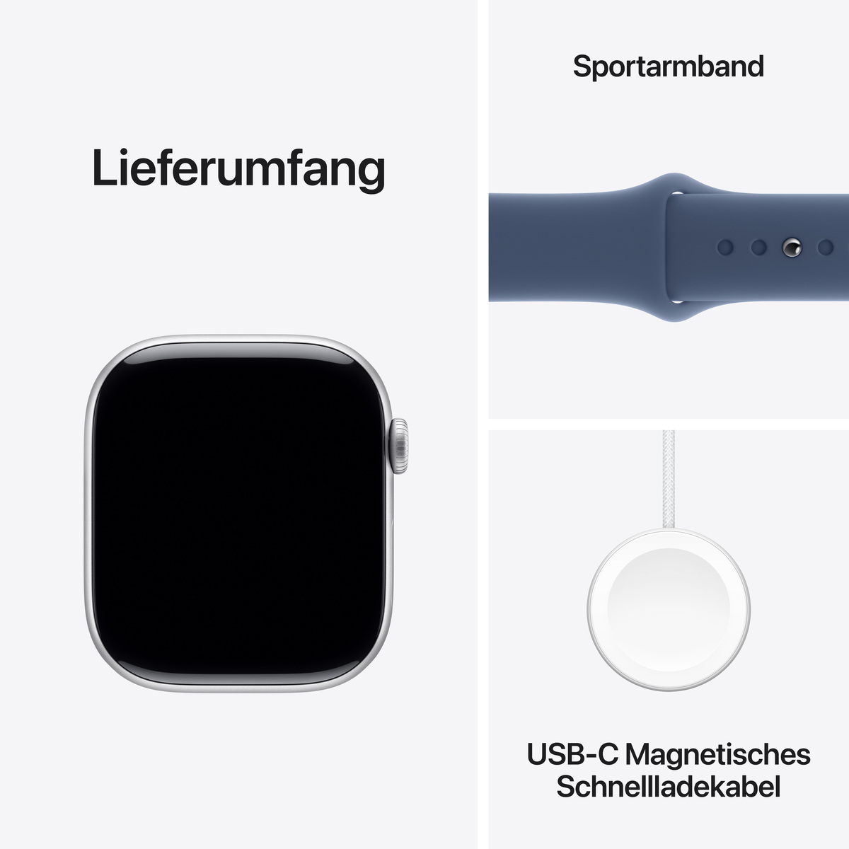 Bild von Apple Watch S10 Silber Aluminium Sport Band Denim - S/M GPS 46mm MWWL3QF/A 2024