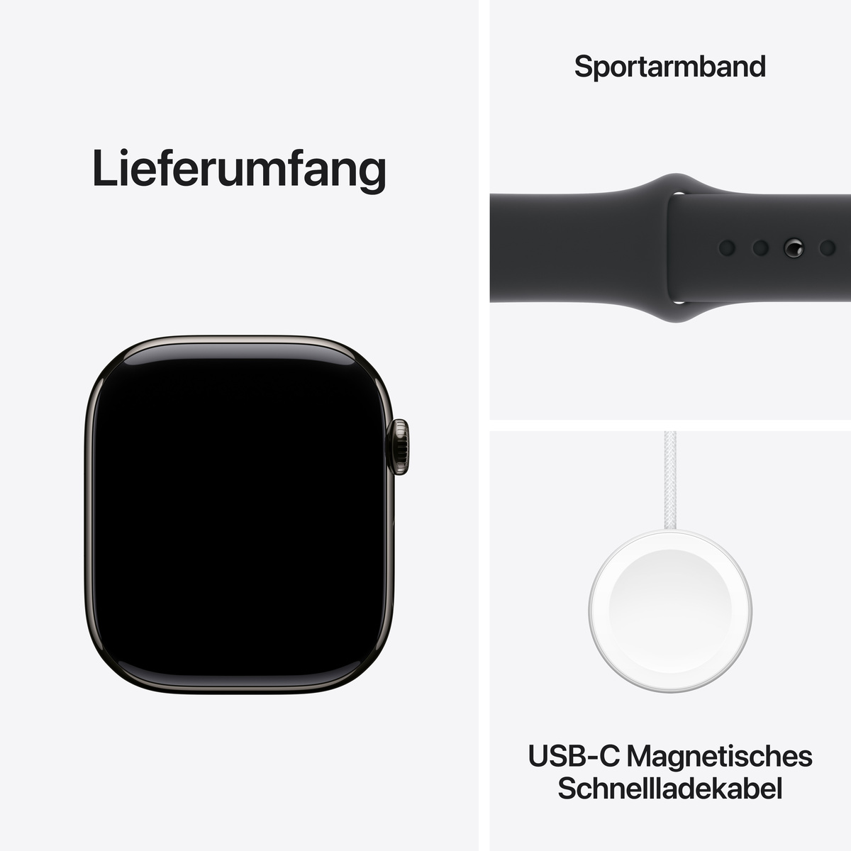 Bild von Apple Watch S10 Schiefer Titanium Sport Band Schwarz- S/M GPS + Cellular 46mm MWYD3QF/A 2024