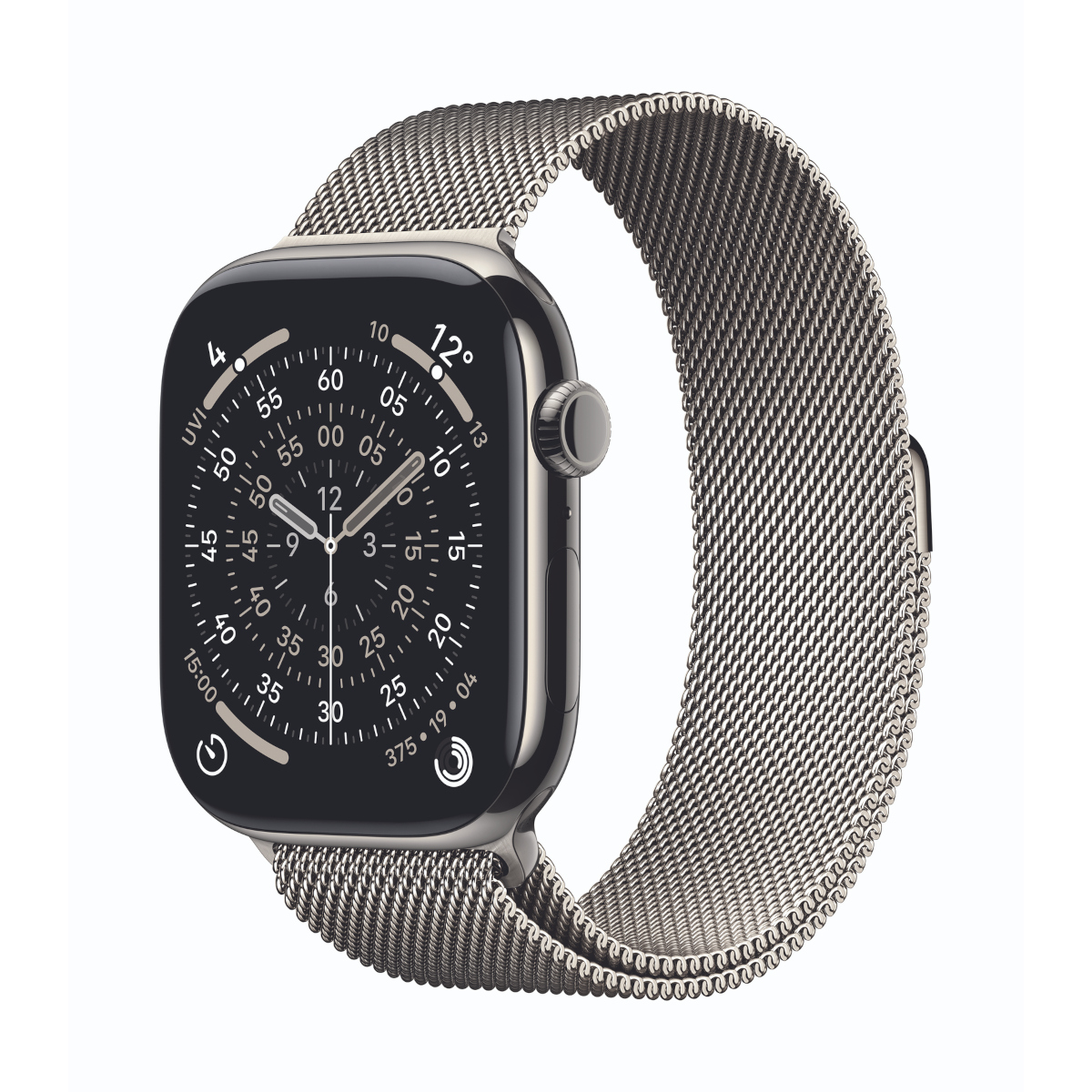 Bild von Apple Watch Series 11 Cellular 46mm Natur Titan Gehäuse mit Natur Milanaise Armband - M/L