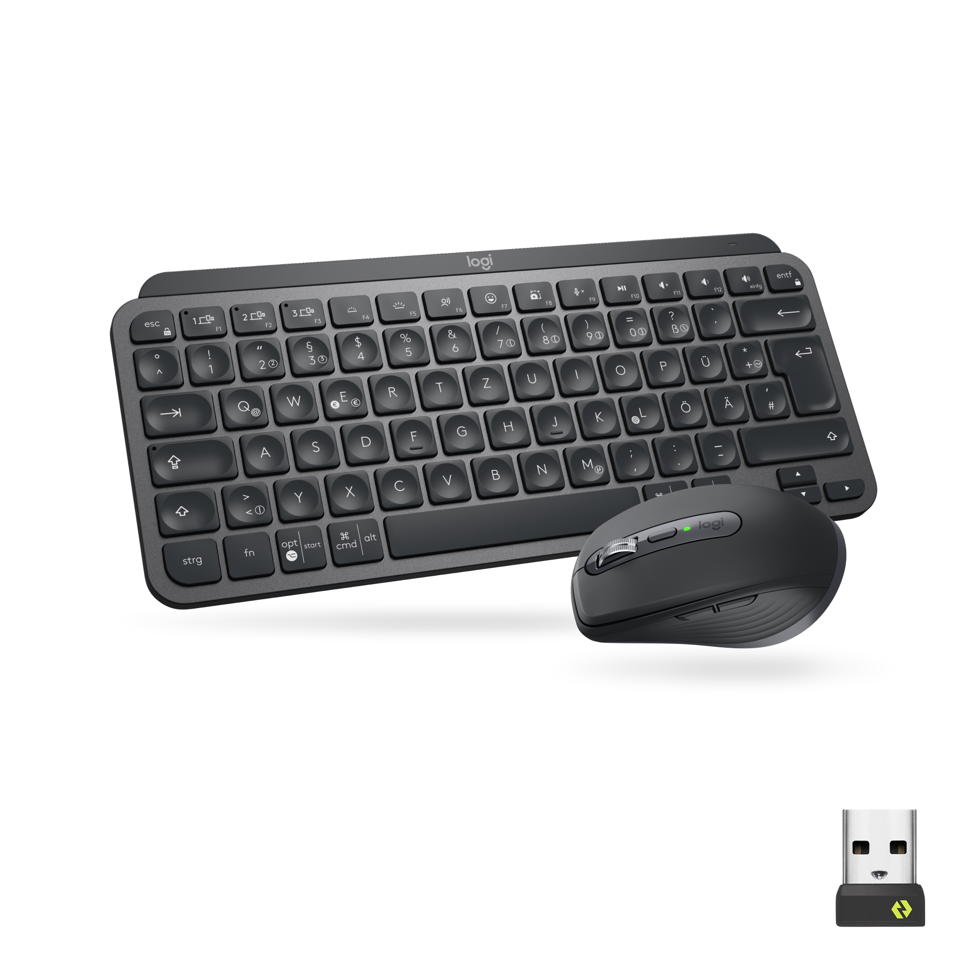 Bild von Logitech Kombi Wireless MX Keys Mini Tastaur-und-Maus-Set schwarz, DE
