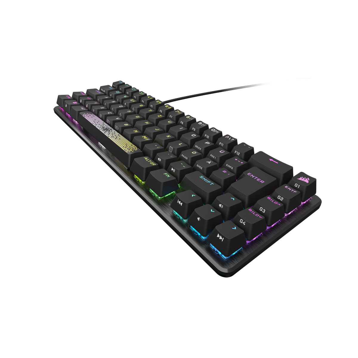Bild von Corsair K65 PRO MINI Gaming Tastatur - 65 % Optisch-mechanische Gaming-Tastatur RGB-LED-Hintergrundbeleuchtung, CORSAIR OPX, Schwarz