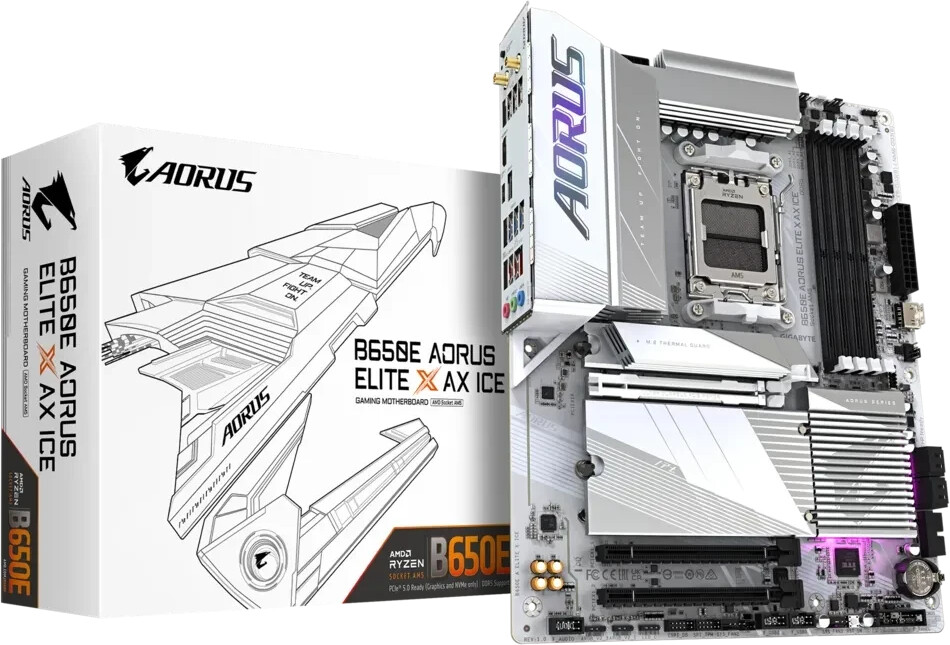 Bild von Gigabyte B650E AORUS ELITE X ICE Mainboard Sockel AM5