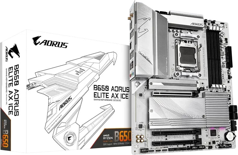 Bild von GIGABYTE B650 AORUS Elite AX ICE Mainboard Sockel AM5