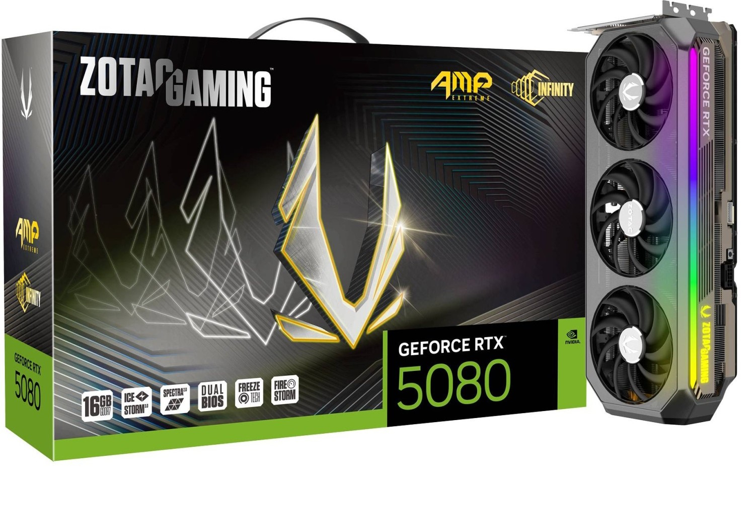 Bild von ZOTAC GAMING GeForce RTX 5080 AMP EXTREME INFINITY B-Ware - 16GB GDDR7, HDMI, 3x DP