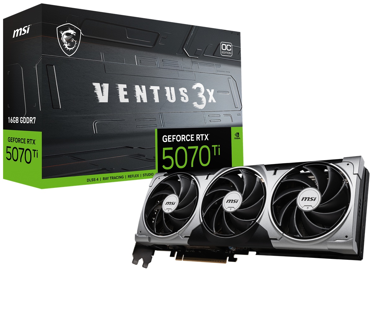 Bild von MSI GeForce RTX 5070 Ti 16G VENTUS 3X OC - 16GB GDDR7, HDMI, 3x DP