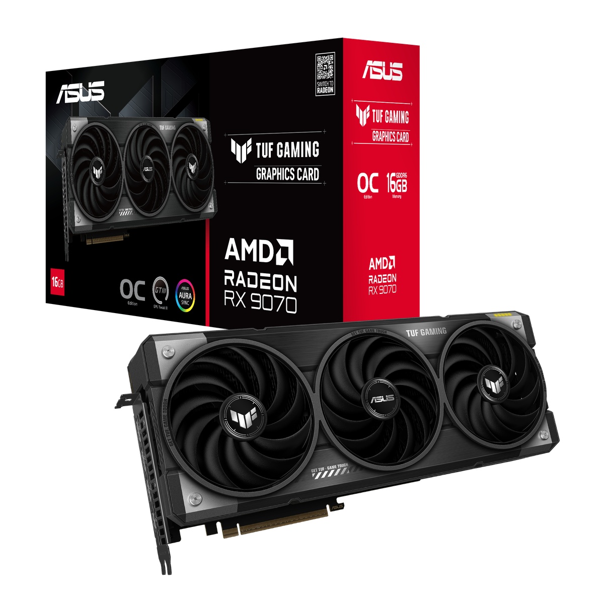 Bild von Asus TUF Radeon RX 9070 16GB Grafikkarte - 16GB GDDR6, HDMI, 3x DP