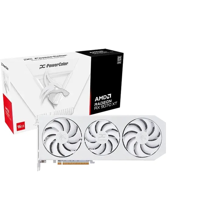 Bild von PowerColor Radeon RX 9070 XT OC Hellhound Spectral White - 16GB GDDR6, 1x HDMI, 3x DP