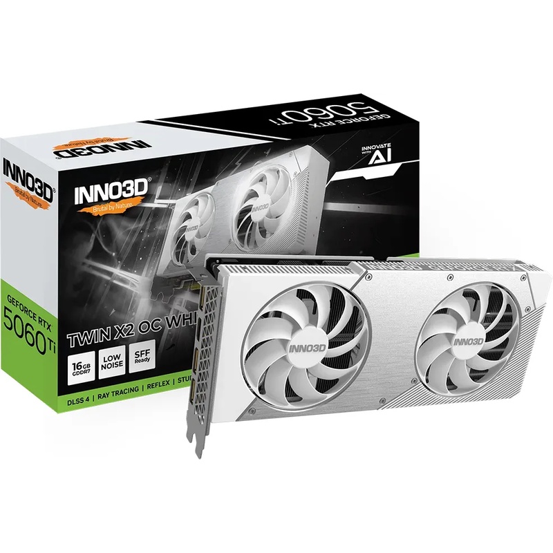 Bild von INNO3D GeForce RTX 5060 Ti 16G TWIN X2 OC White - 16GB GDDR7, HDMI, 3x DP