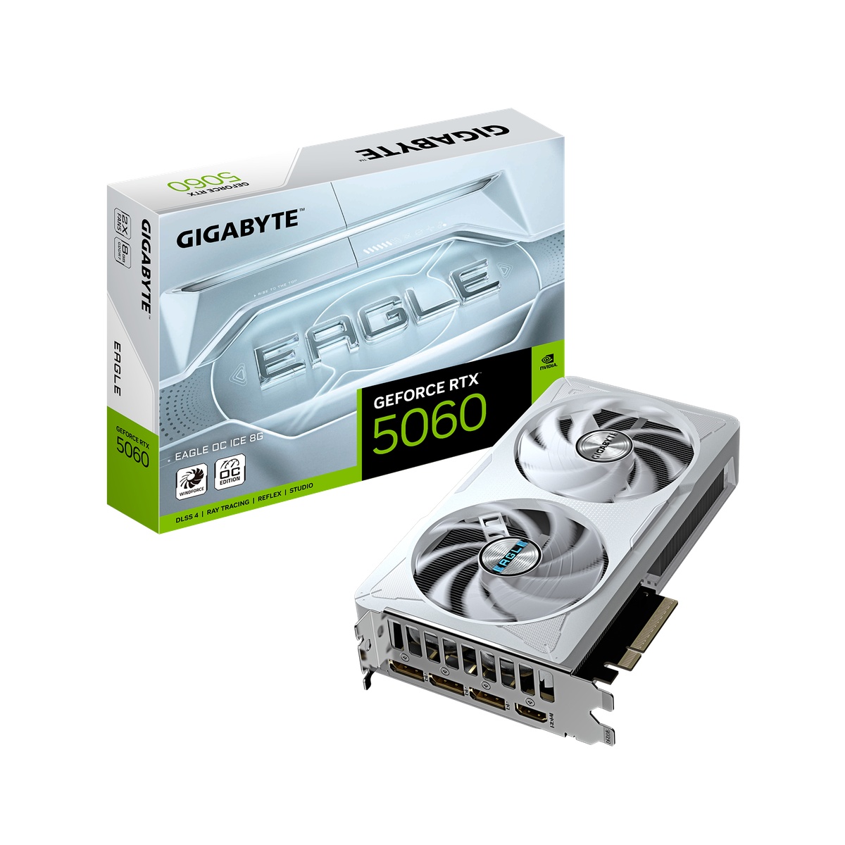 Bild von Gigabyte GeForce RTX 5060 8GB EAGLE OC ICE Grafikkarte - 8GB GDDR7, HDMI, 3x DP