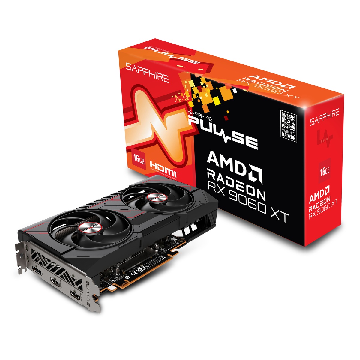 Bild von Sapphire Radeon RX 9060 XT 16GB PULSE Gaming OC - 16GB GDDR6, 2x HDMI, 2x DP