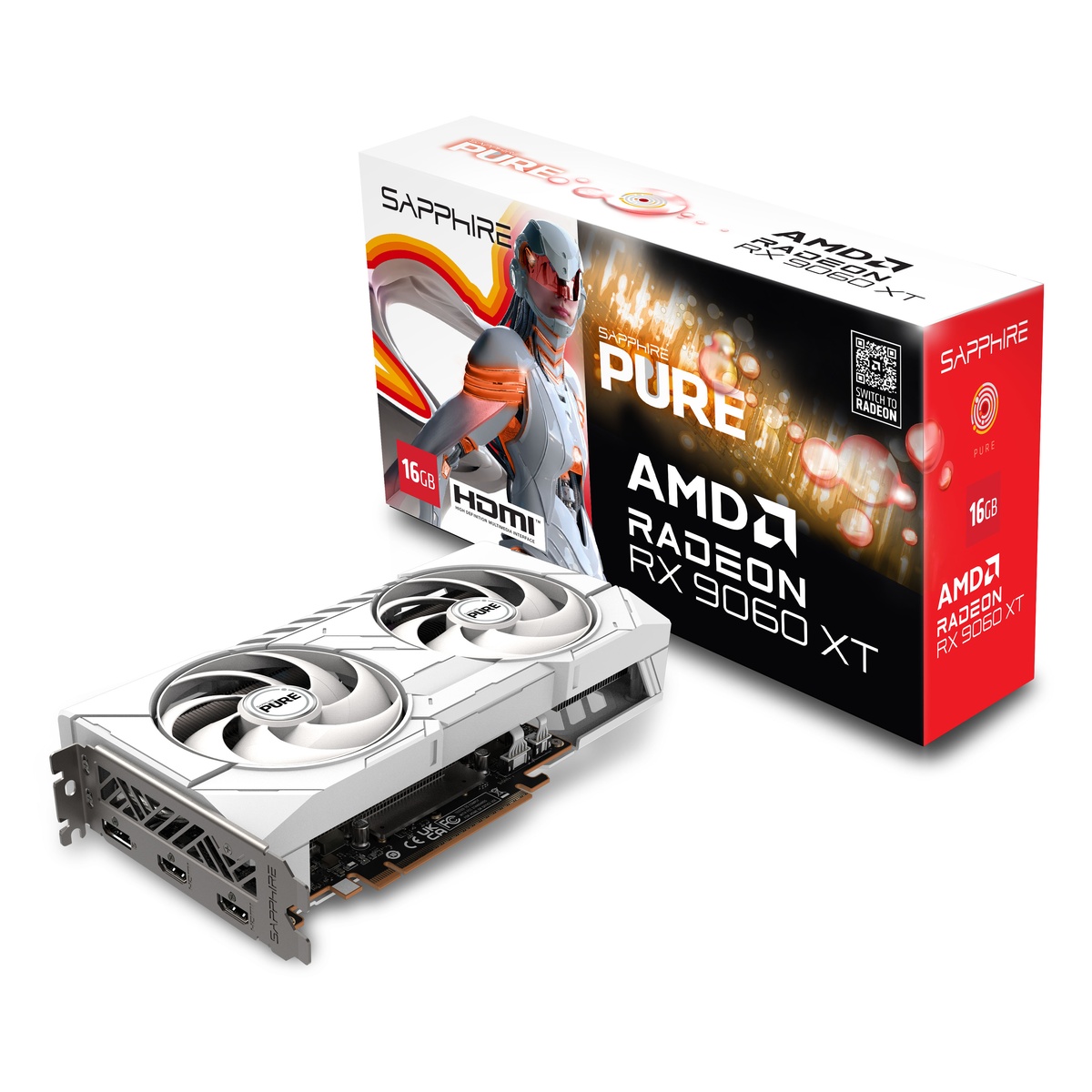Bild von Sapphire Radeon RX 9060 XT 16GB PURE Gaming OC - 16GB GDDR6, 2x HDMI, 2x DP