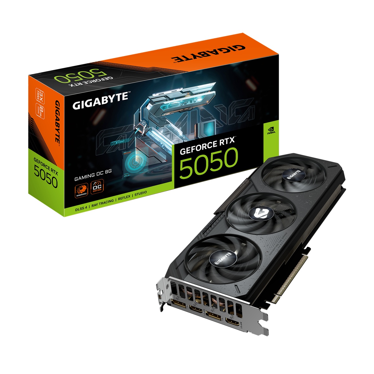 Bild von GIGABYTE GeForce RTX 5050 8GB Gaming OC Grafikkarte - 8GB GDDR6, 2x HDMI, 2x DP