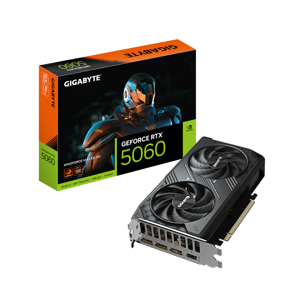 Bild von KOMP. GIGABYTE GeForce RTX 5060 Windforce MAX OC 8G - 8GB GDDR7, HDMI, 3x DP