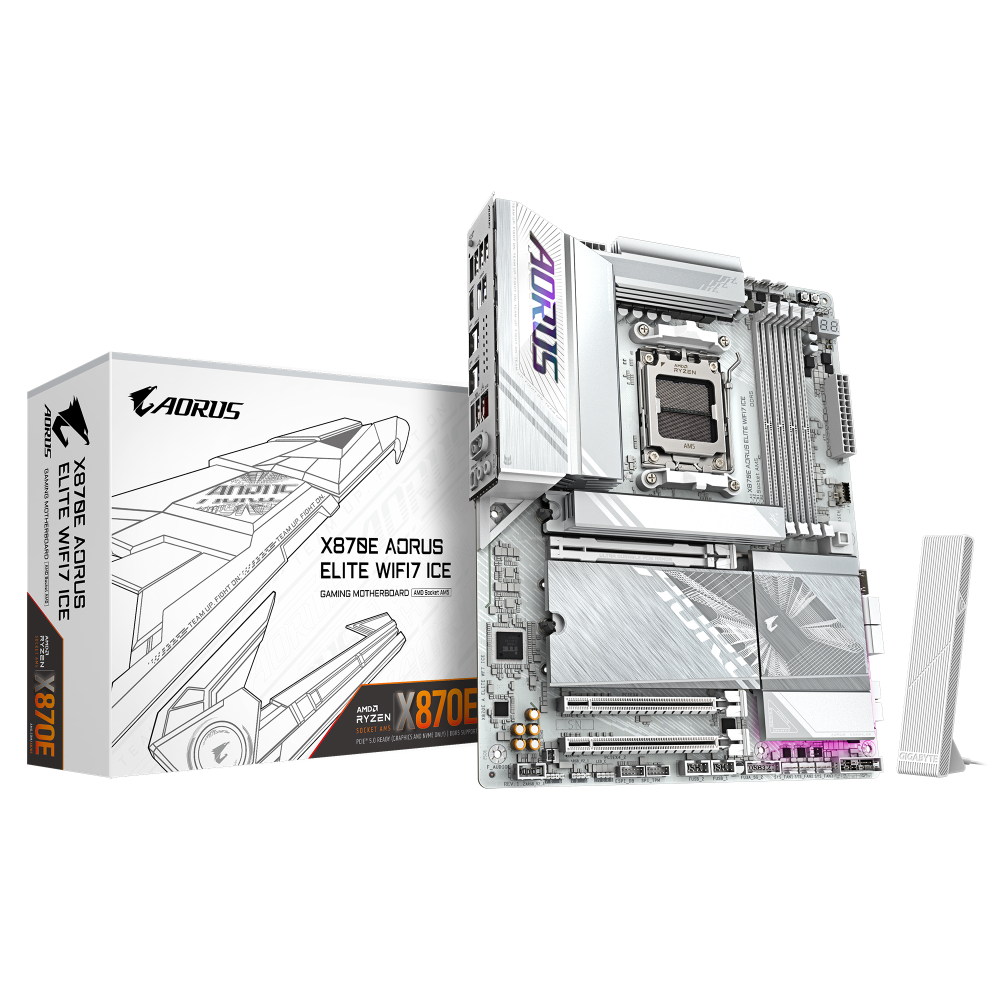 Bild von GIGABYTE X870E AORUS Elite WIFI7 ICE Mainboard Sockel AM5