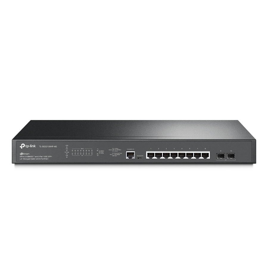 Bild von TP-Link SG3210XHP-M2 JetStream Managed Switch 8x 2.5 Gbit/s Ethernet PoE+, 240W, 2x 10 Gbit/s SFP+