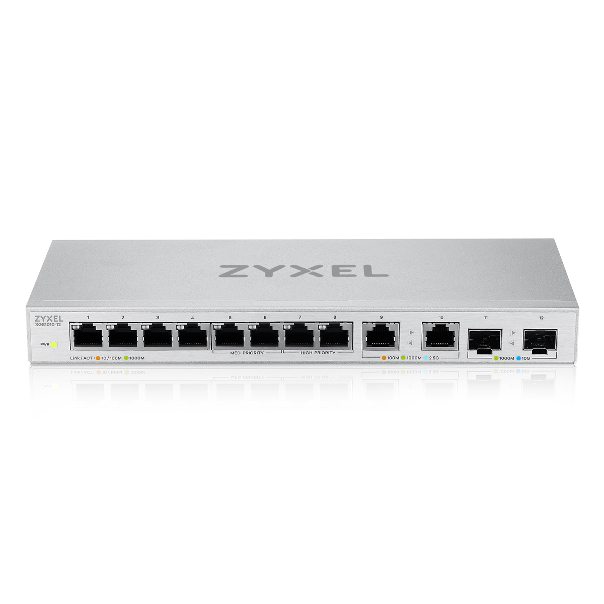 Bild von Zyxel XGS1010-12 Unmanaged Switch 8x 1G Ethernet, 2x 2.5G Ethernet, 2x 10G SFP+