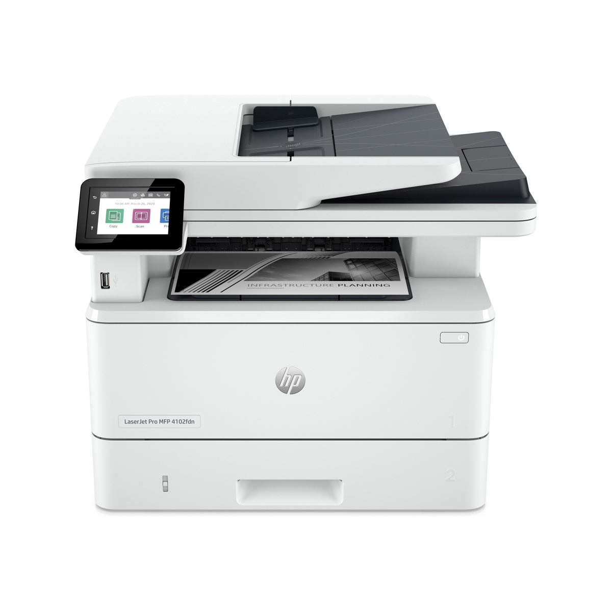 Bild von HP LaserJet Pro MFP 4102fdw - 4in1 Multifunktionsdrucker Schwarz-Weiß, Drucken, Kopieren, Scannen, Faxen, Instant Ink
