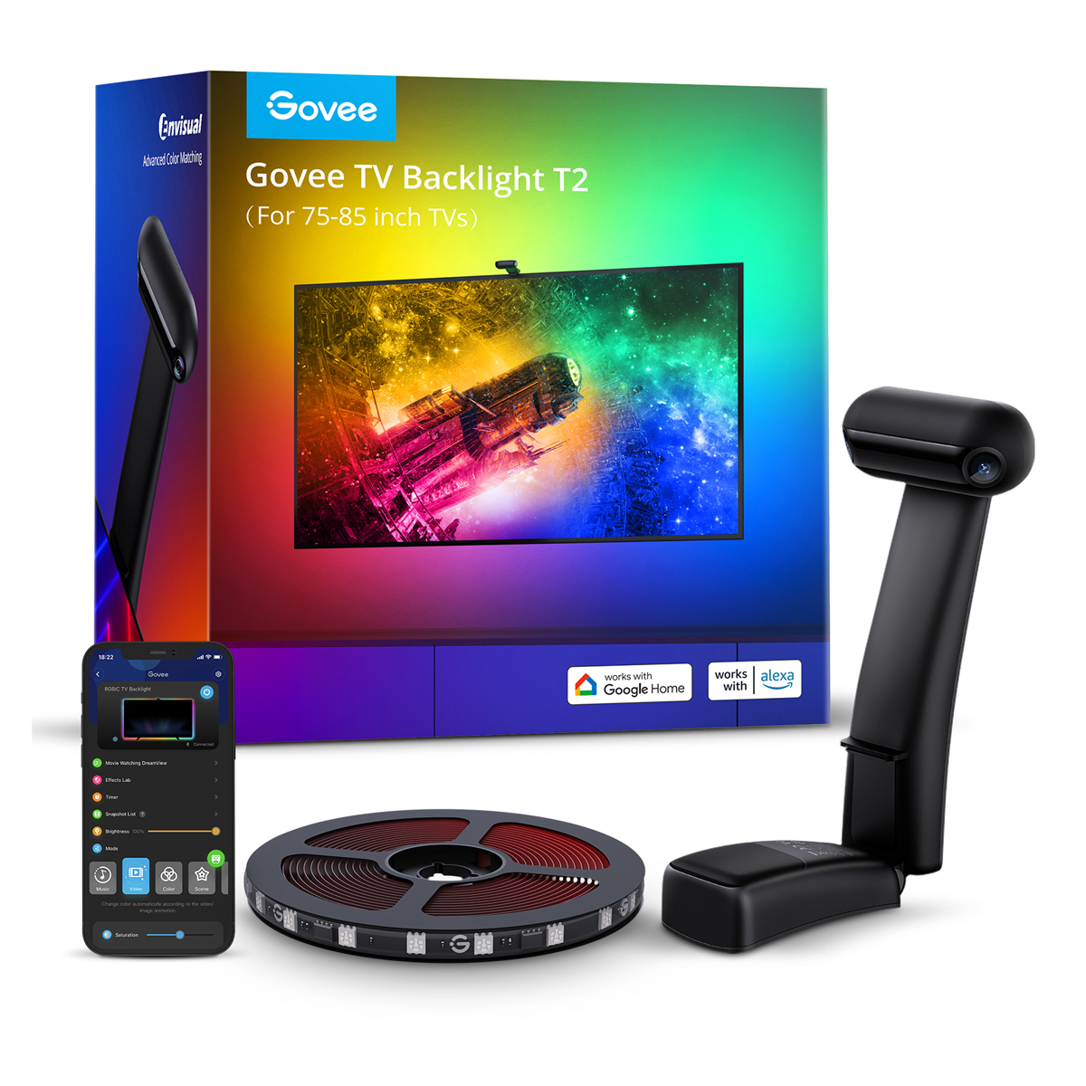 Bild von Govee Envisual TV Backlight T2 mit Dual Cameras 55"-65"