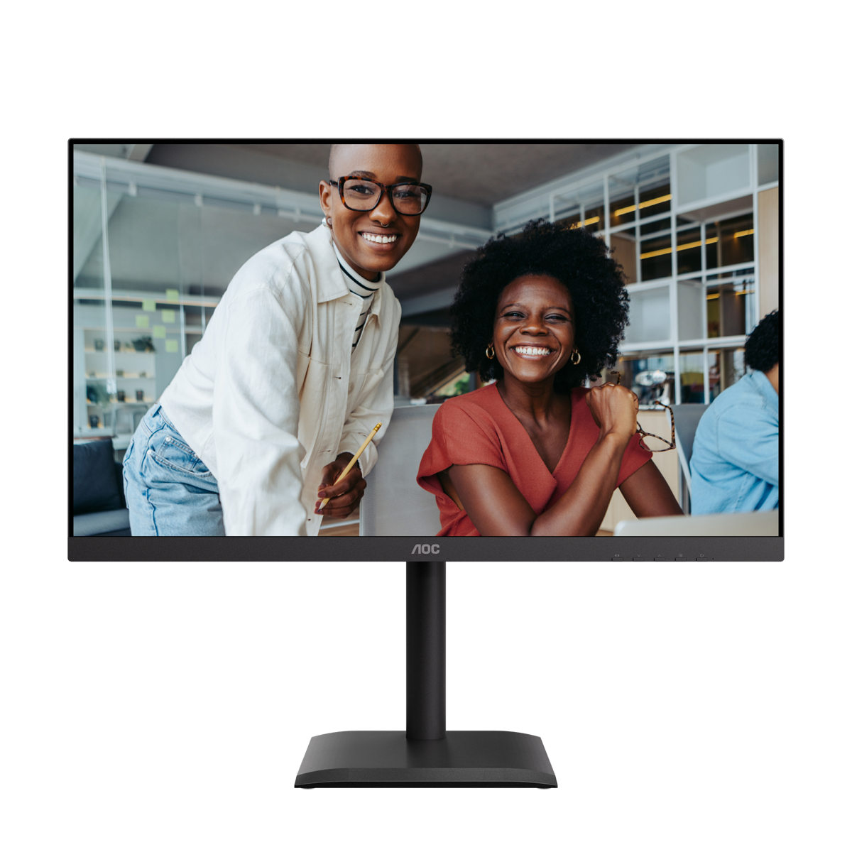 Bild von AOC U27E4CV Office Monitor 27 Zoll Ultra HD Monitor, Lautsprecher, höhenverstellbar, drehbar, neigbar