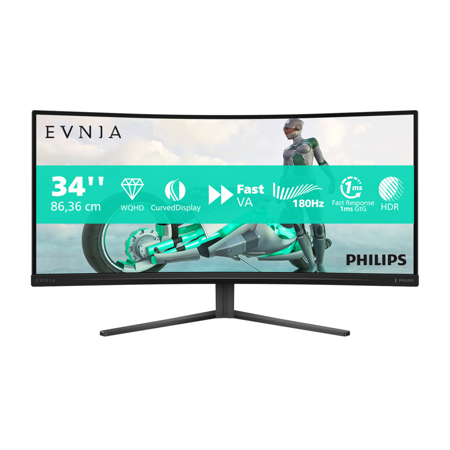 Bild von Philips Evnia 34M2C3500L 34 Zoll Curved - Gaming Monitor VA Panel, WQHD. 180 Hz