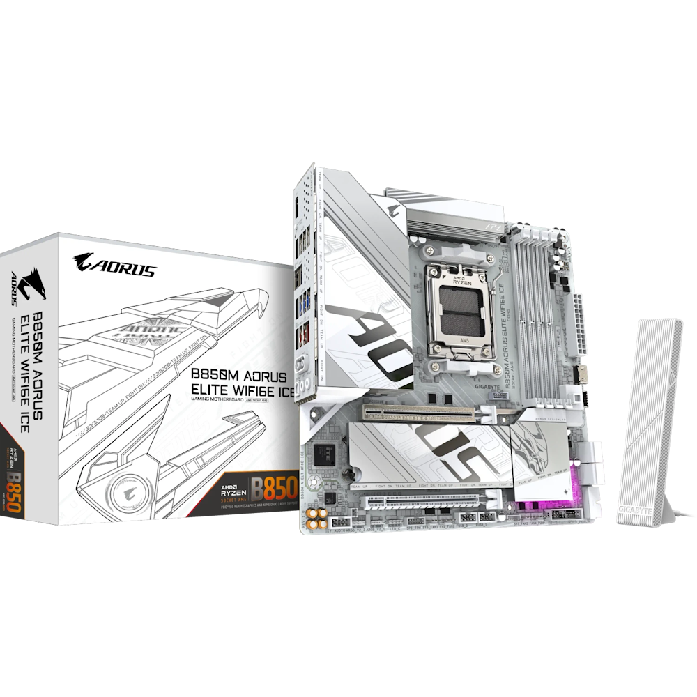 Bild von GIGABYTE B850M A ELITE WF6E ICE Mainboard Sockel AM5