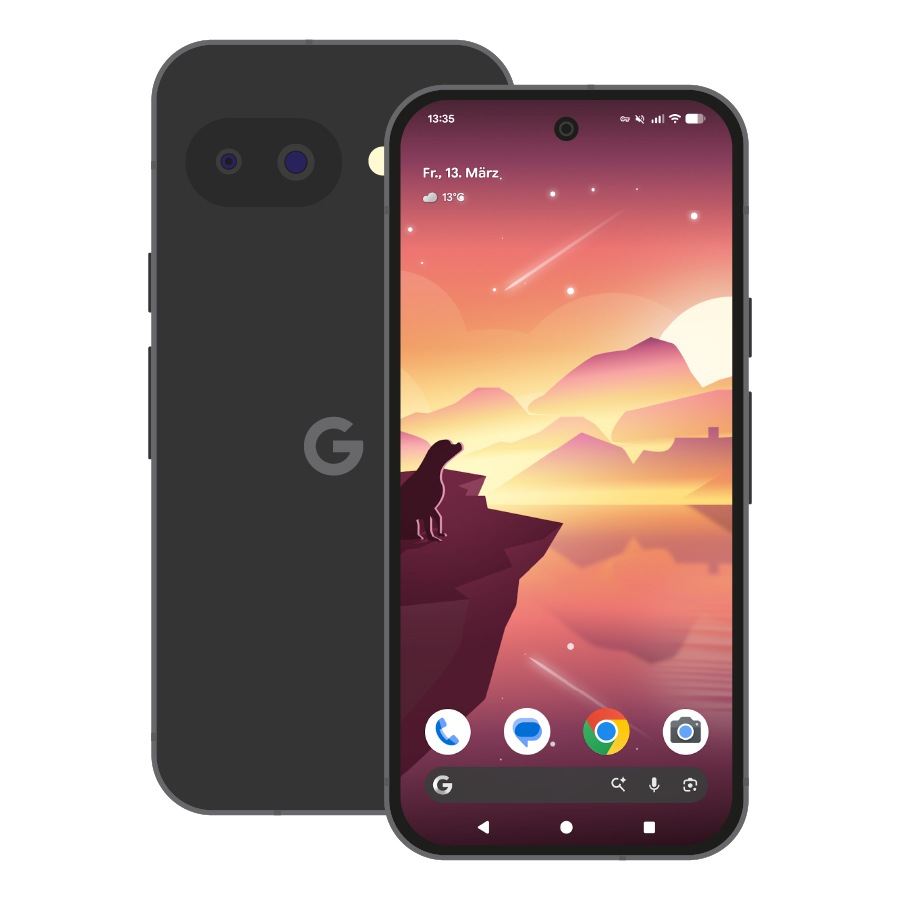 Bild von Google Pixel 10a 128GB Obsidian 16cm (6,3") OLED Display, Android 16 / Pixel UI, 48MP Dual-Kamera