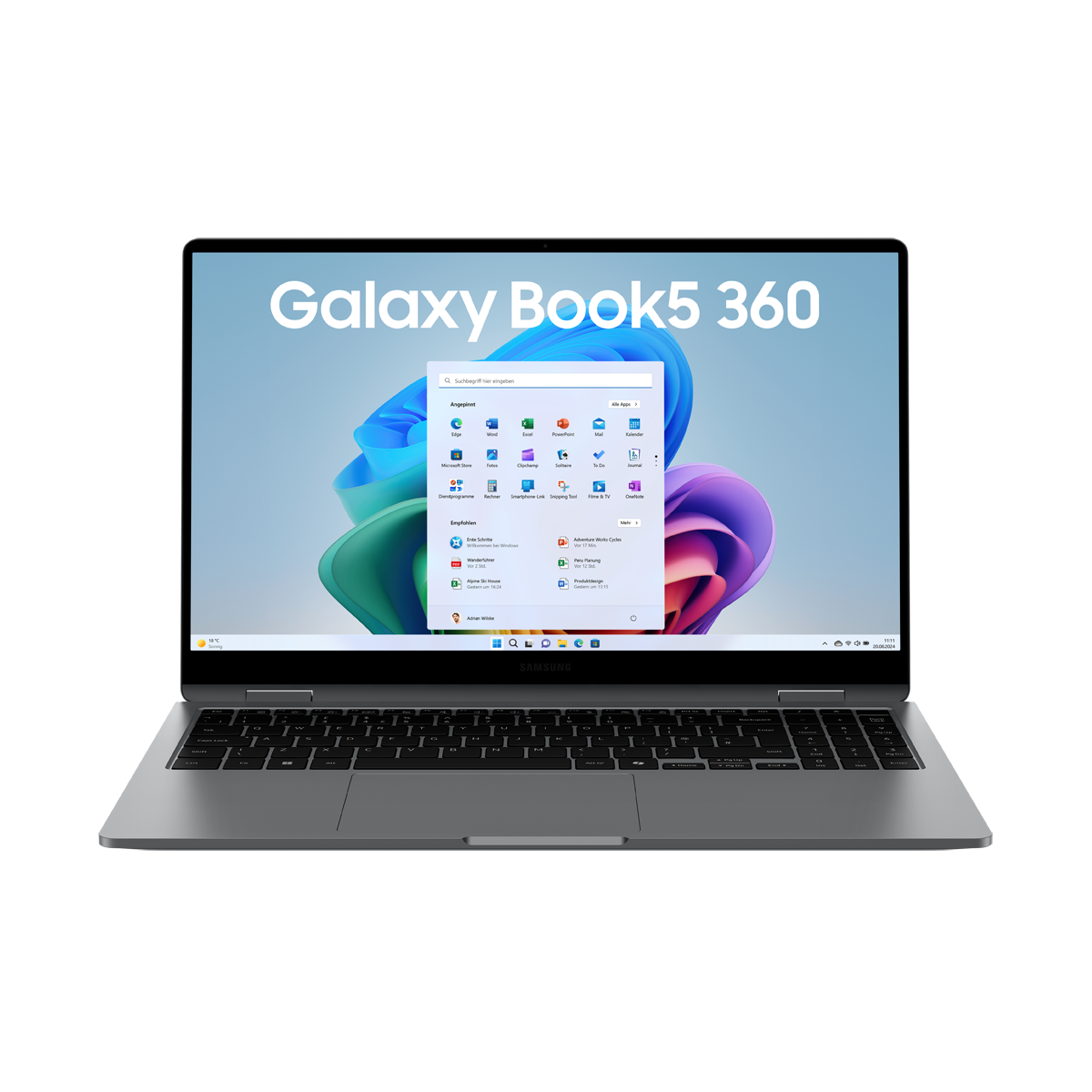 Bild von SAMSUNG Galaxy Book5 360 15,6 Zoll Intel Core Ultra 7 258V 32GB 1000GB W11 Moonstone Gray