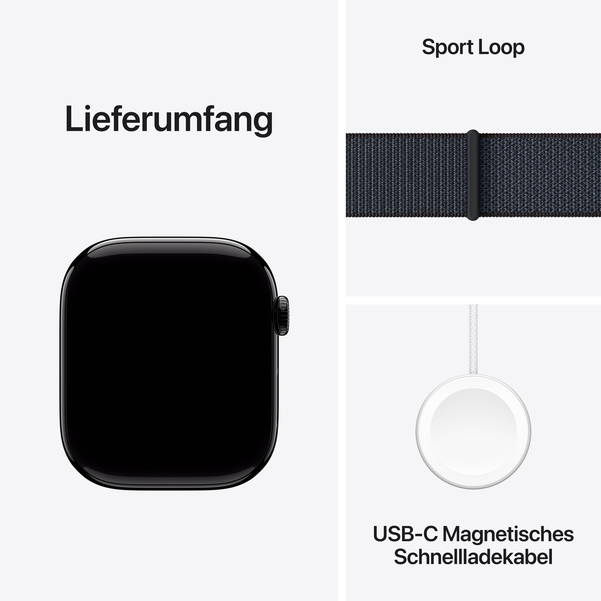 Bild von Apple Watch S10 Diamantschwarz Aluminium Sport Loop Tinte GPS + Cellular 46mm MWY53QF/A 2024