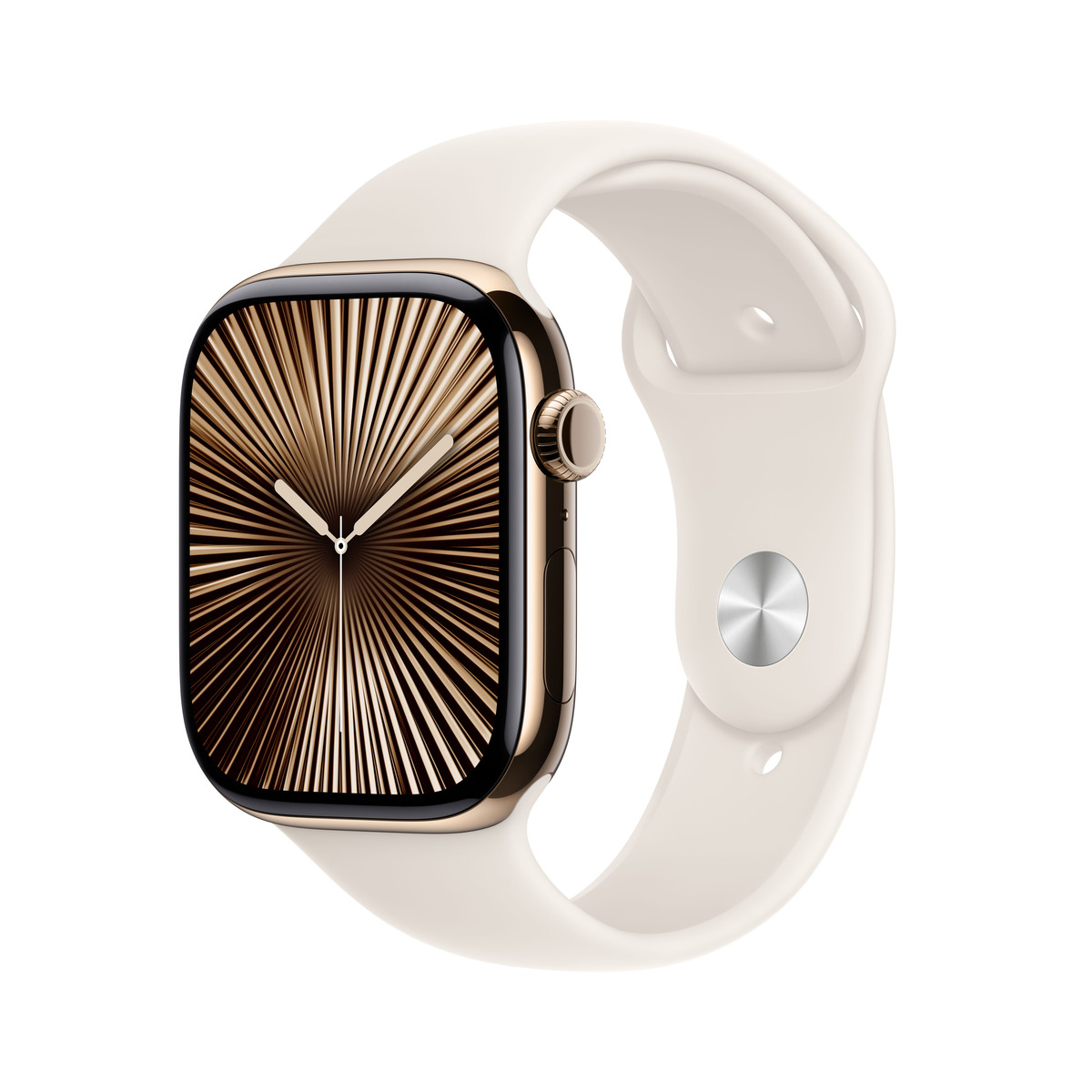 Bild von Apple Watch S10 Gold Titanium Sport Band Polarstern S/M GPS + Cellular 46mm MWYX3QF/A 2024