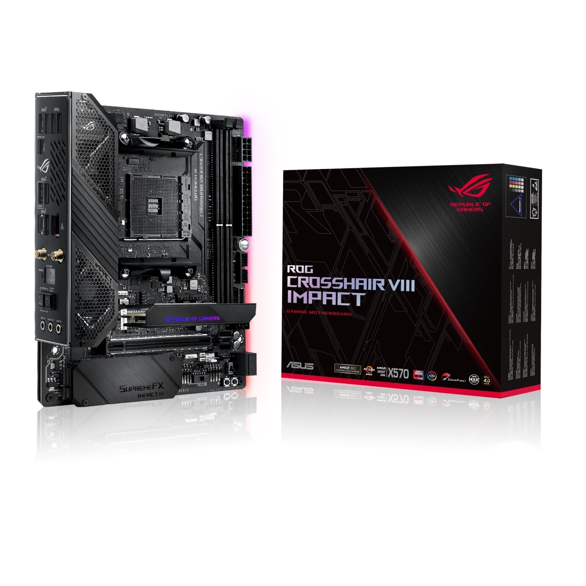 Bild von ASUS ROG Crosshair VIII Impact Gaming Mainboard Sockel AM4