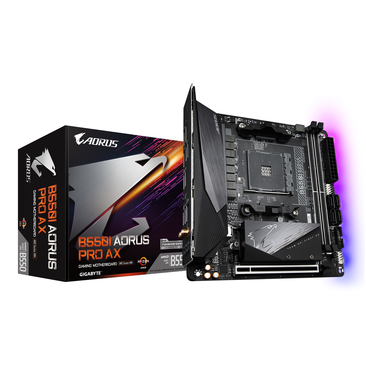 Bild von Gigabyte B550I AORUS PRO AX Mainboard Sockel AM4