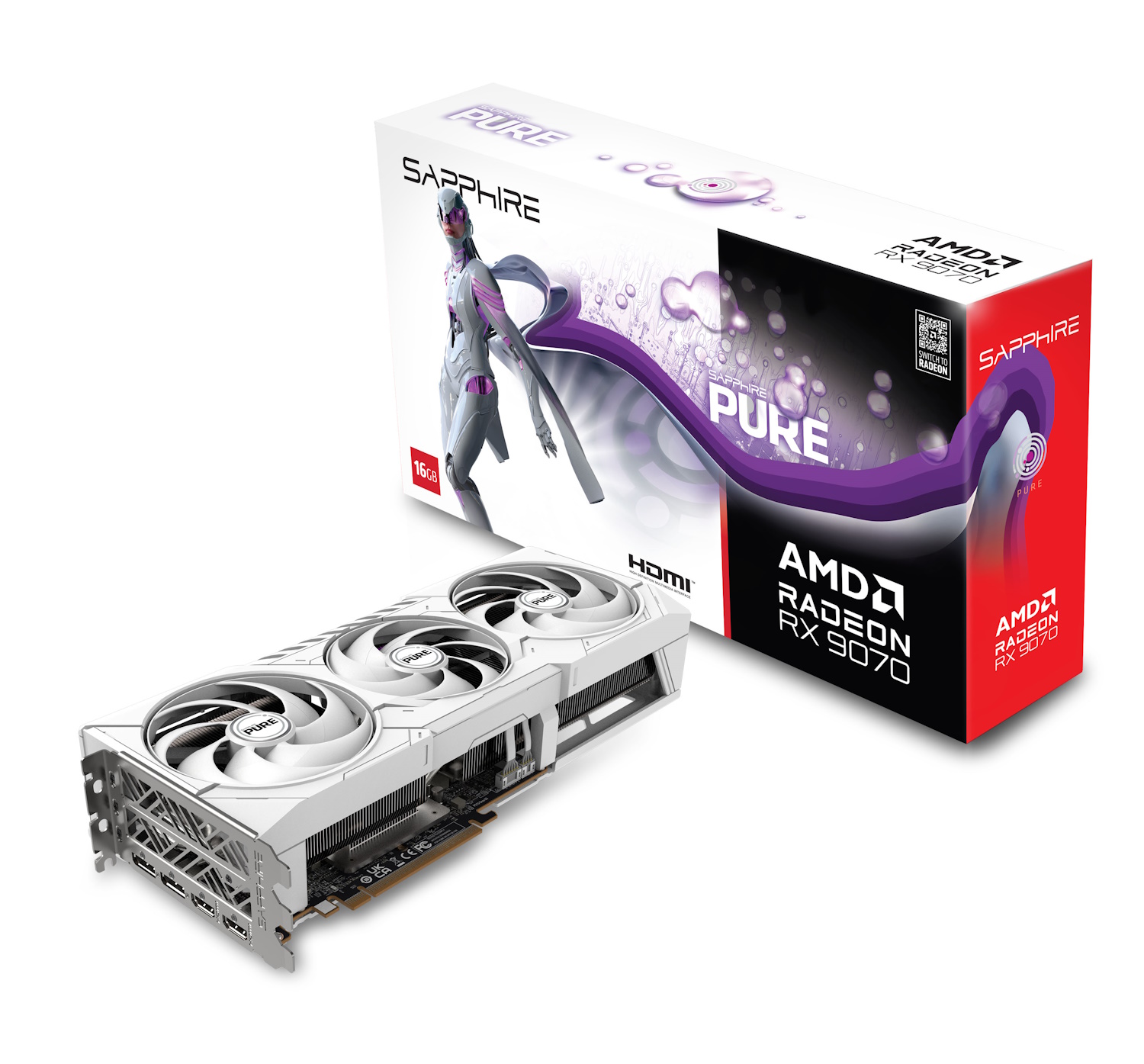 Bild von SAPPHIRE PURE AMD RADEON RX 9070 GAMING OC Grafikkarte - 16GB GDDR6, 2x HDMI, 2x DP