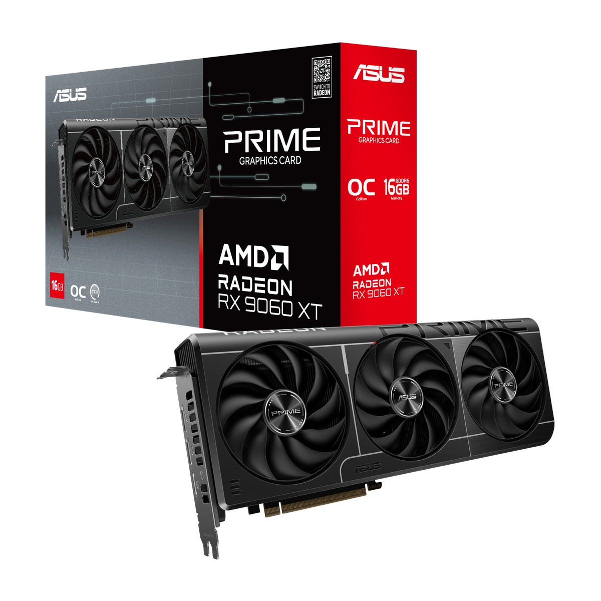 Bild von ASUS Prime Radeon RX 9060 XT OC 16GB Grafikkarte - 16GB GDDR6, HDMI, 3x DP