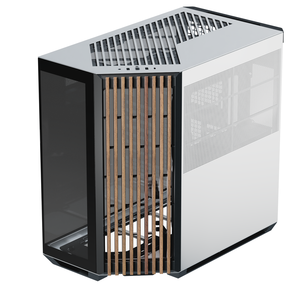 Bild von APNX V1-W Black & White Wood | PC-Gehäuse B-Ware