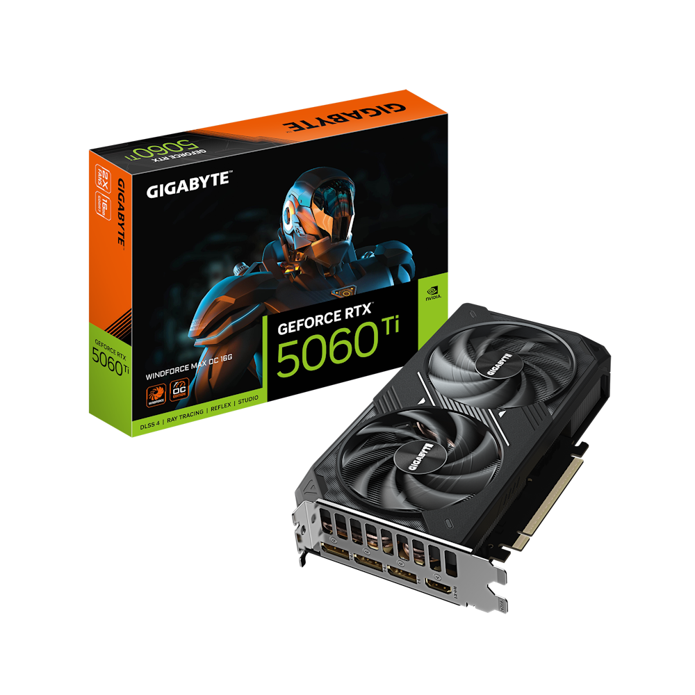Bild von KOMP. GIGABYTE GeForce RTX 5060 Ti Windforce MAX OC 16G - 16GB GDDR7, HDMI, 3x DP