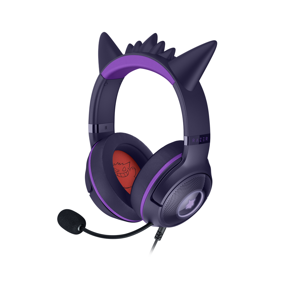Bild von Razer Kraken Kitty V2 Pokémon Gengar Edition kabelgebundenes RGB-Gaming Headset mit auffälligen Gengar Dornen