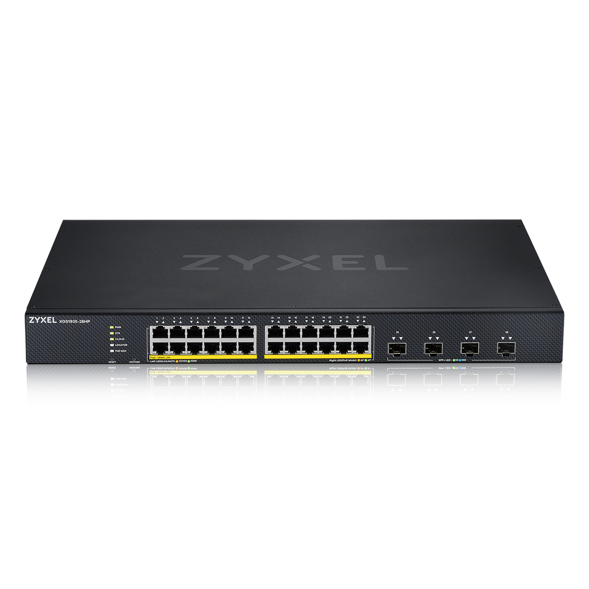 Bild von Zyxel XGS1935-28HP Smart Managed Switch 24x Gigabit Ethernet (PoE+), 4x 10 Gigabit SFP+