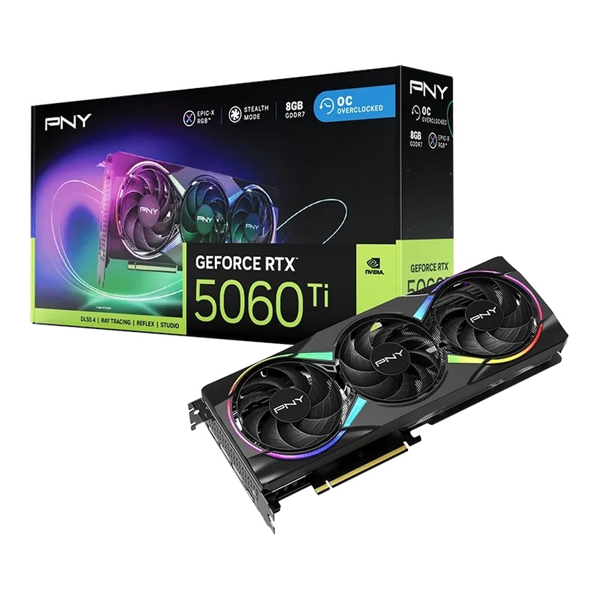 Bild von PNY GeForce RTX 5060 Ti Epic-X RGB Overclocked - 8GB GDDR7, HDMI, 3x DP