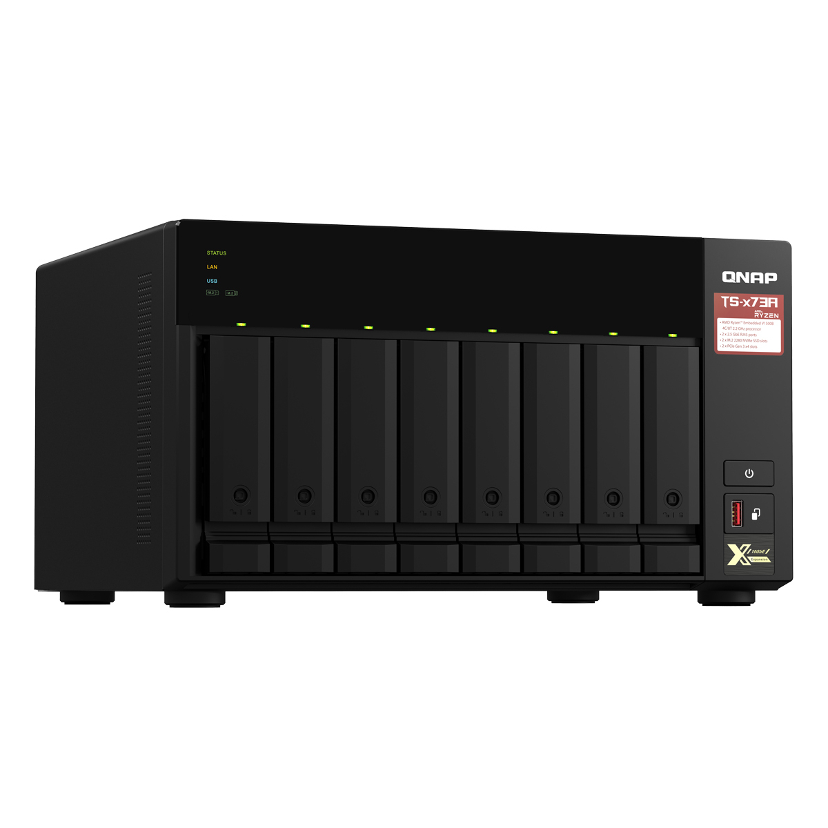 Bild von QNAP TS-873A-8G NAS 8-Bay [0/8 HDD/SSD, 2x 2.5 Gigabit Ethernet, 3x USB-A, 1x USB-C, 8GB RAM]