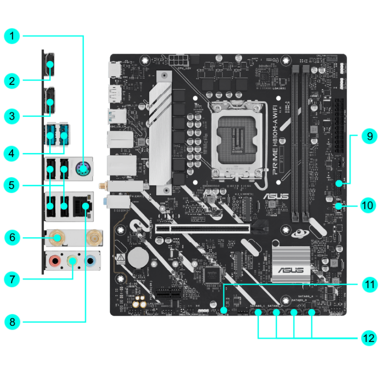ASUS Prime H810M-A WIFI Mainboard Sockel 1851_16