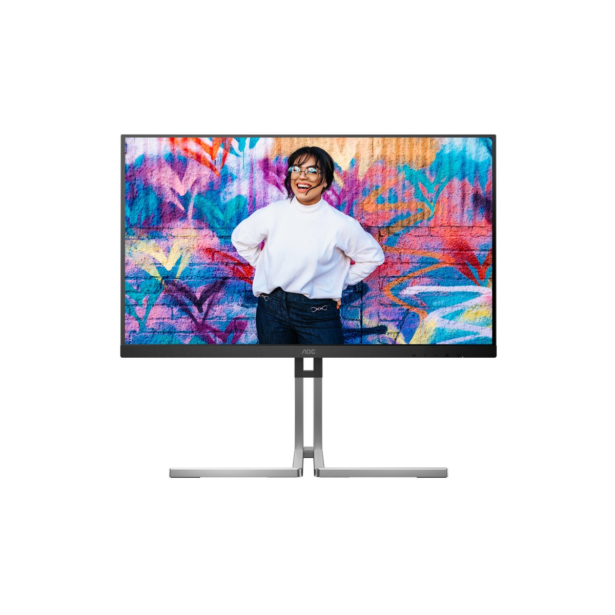 Bild von AOC Q27U3CV 27 Zoll QHD Monitor, Lautsprecher, höhenverstellbar, HDR400 (2560x1440, 75 Hz, HDMI, DisplayPort (in/out), USB-C (96 W PD)