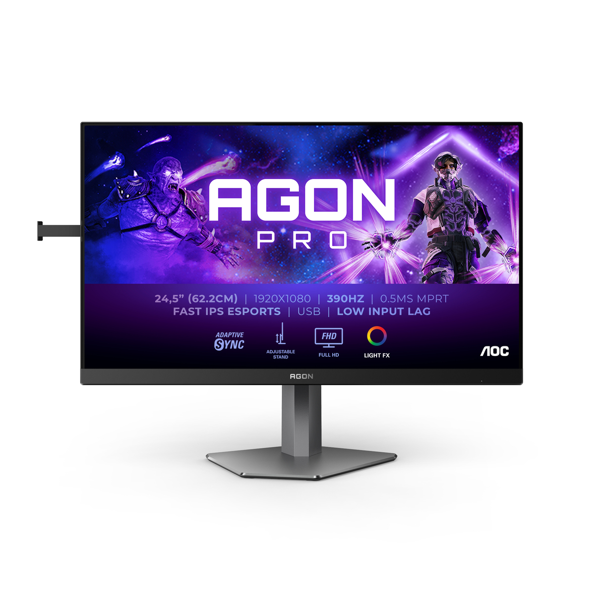 Bild von AOC Agon PRO AG256FS 24.5 Zoll FHD Gaming Monitor, 390 Hz, 0,5 ms, FreeSync Premium, G-Sync comp., HDR400 (2x HDMI, DisplayPort, USB Hub) schwarz/gra