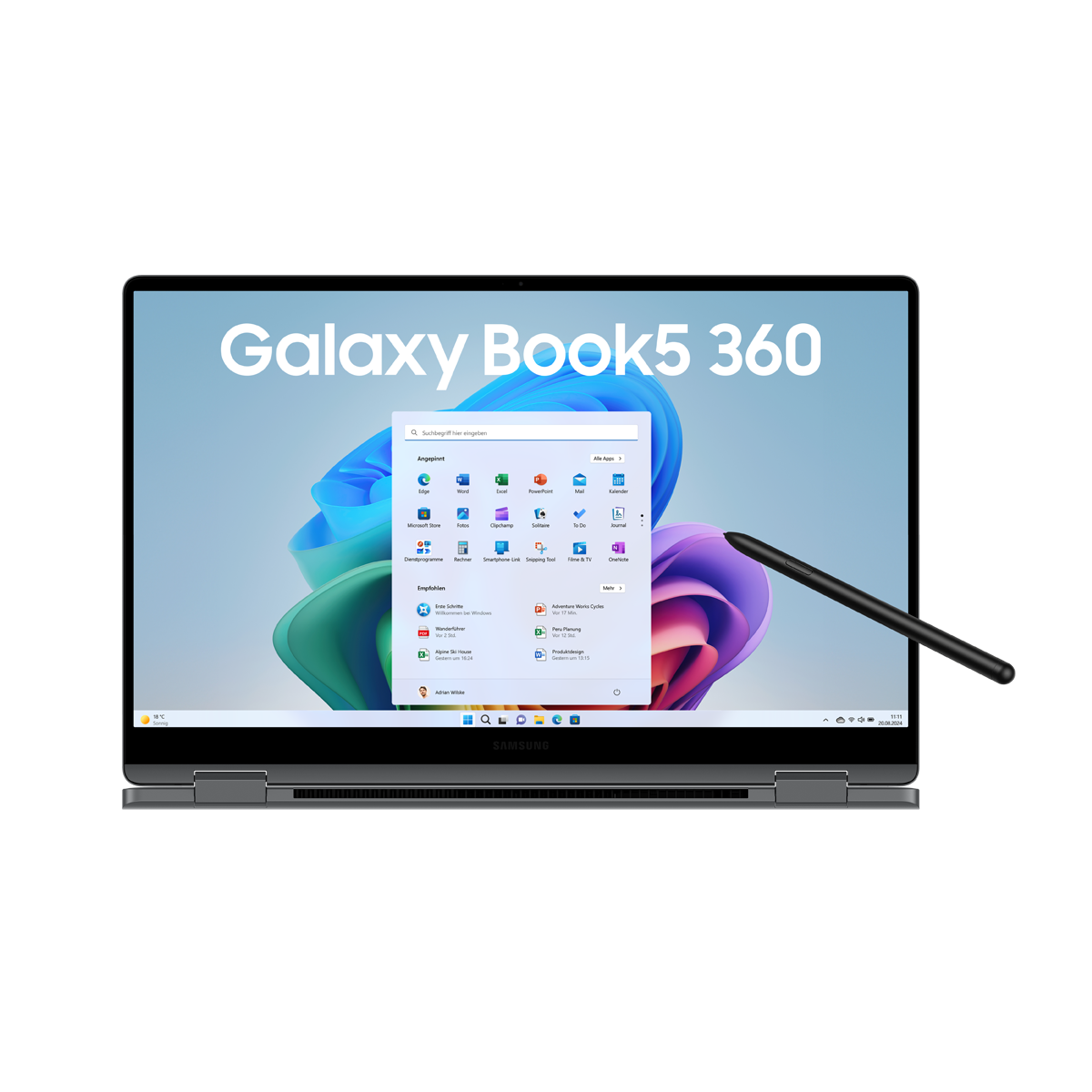 Bild von SAMSUNG Galaxy Book5 360 15,6 Zoll Intel Core Ultra 7 256V 16GB 512GB W11 Moonstone Gray